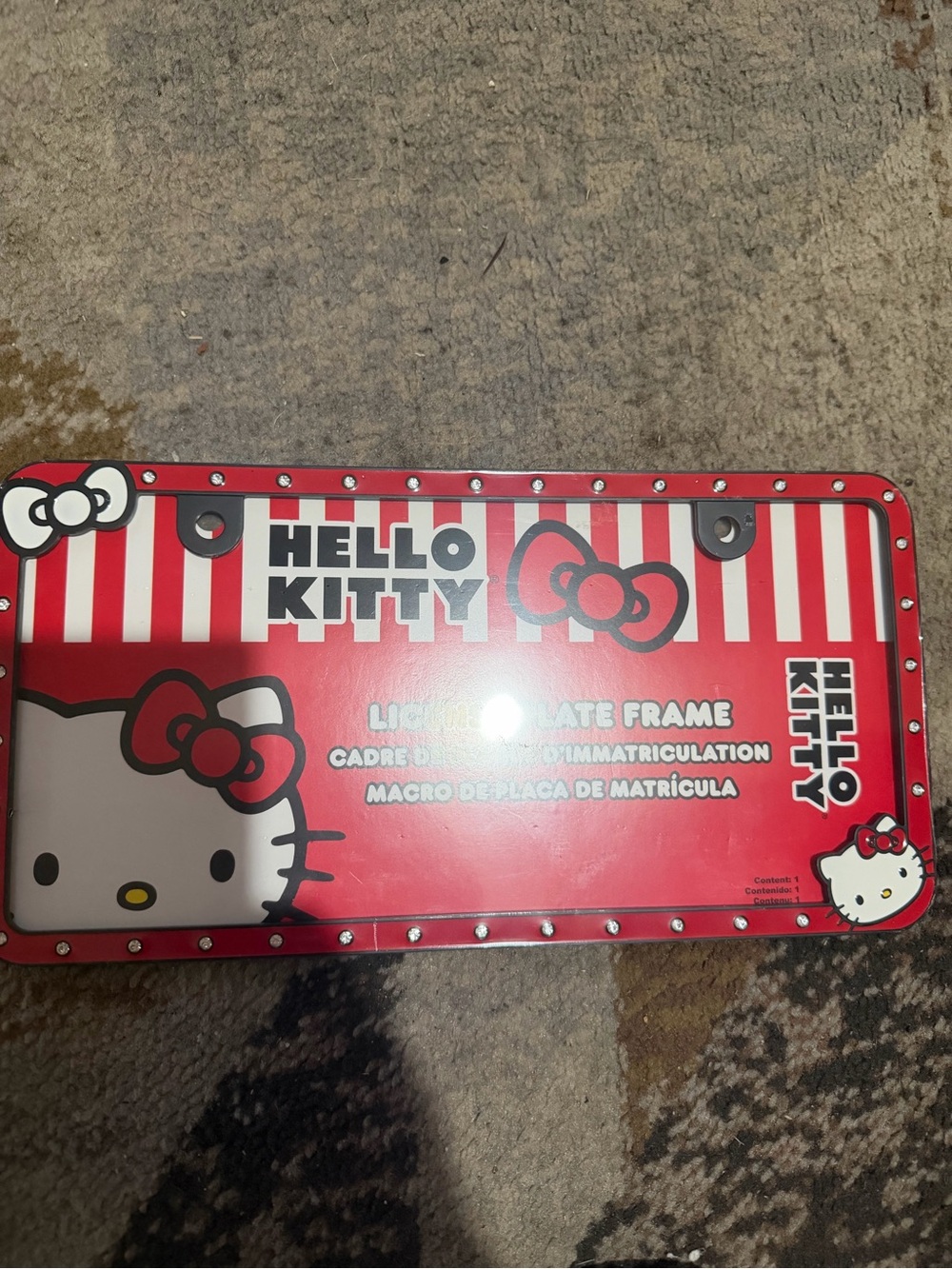 Hello Kitty Red Decorative License Plate Frame